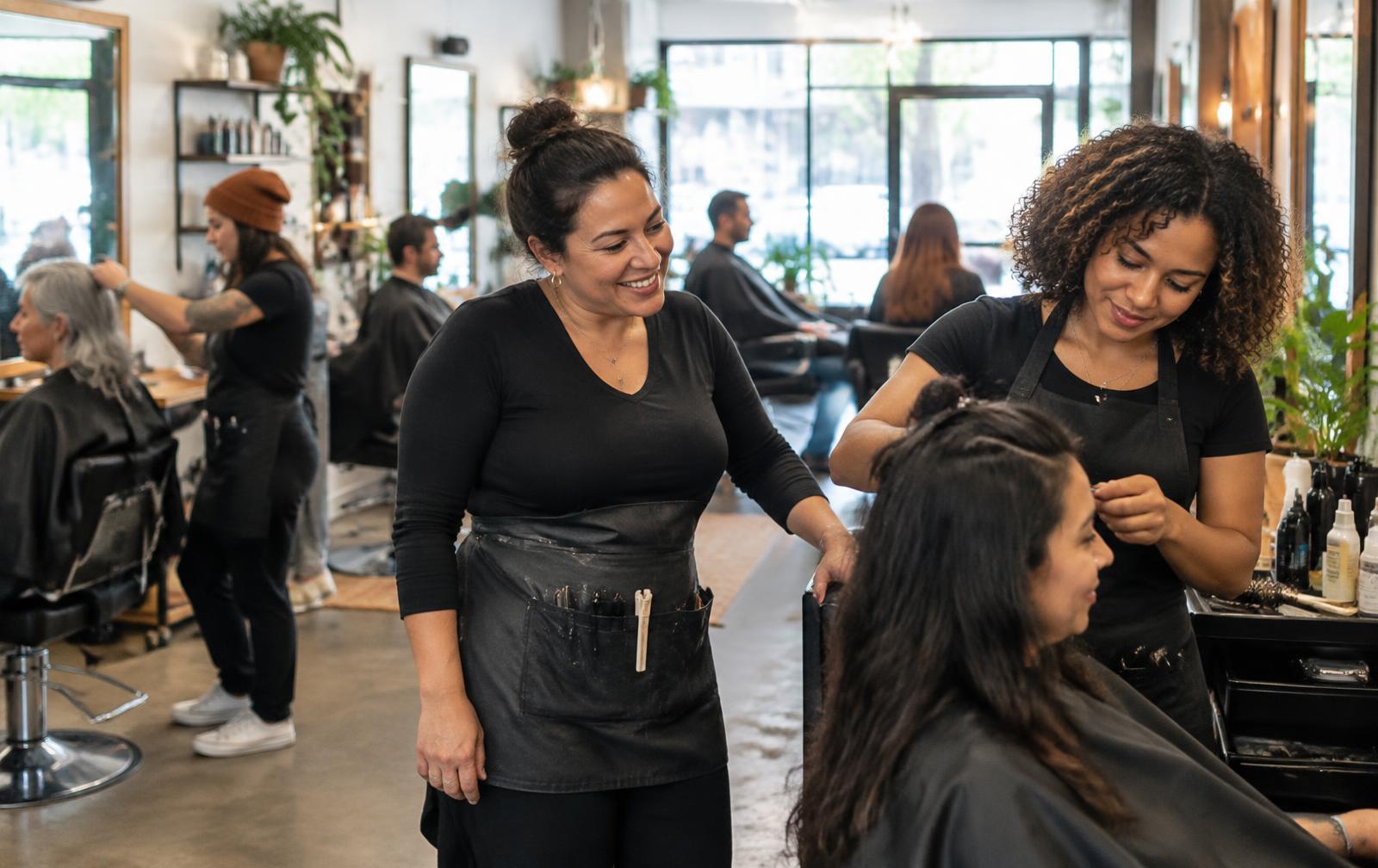 Small-business owner at work in the salons, barbers & spas industry